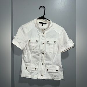 White House Black Market White Utility Jacket